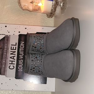 UGG limited edition bling mini boot in grey sz 6/ eu37